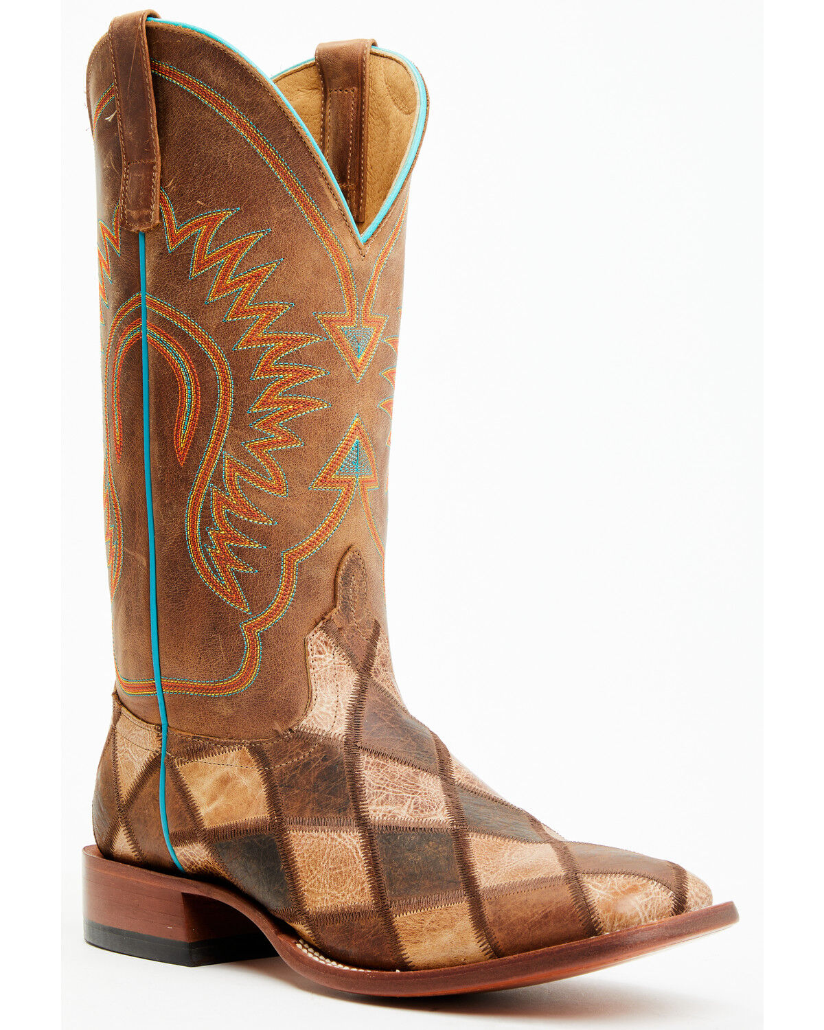 Botas Western Masculinas Horse Power Patchwork - Bico Quadrado