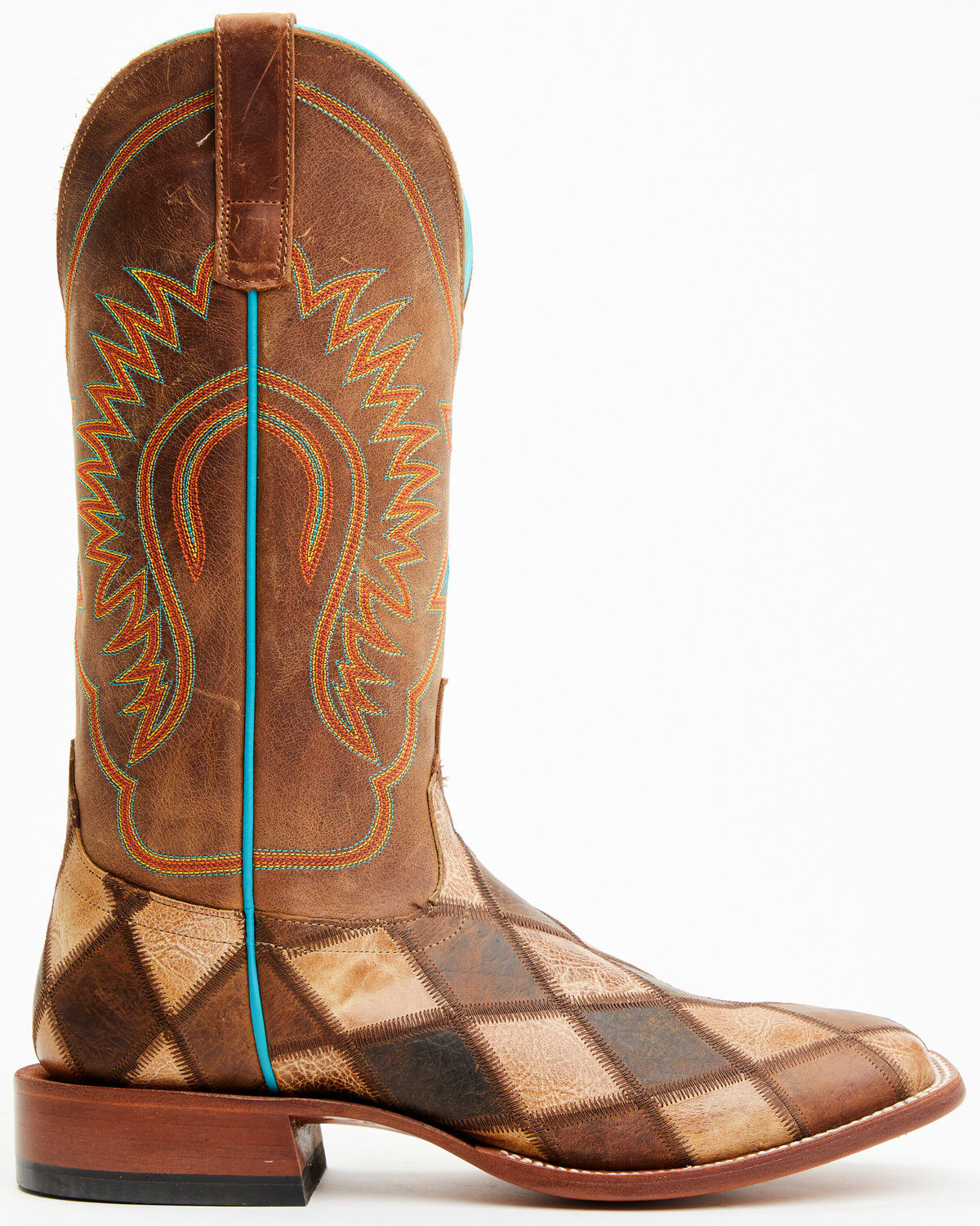 Botas Western Masculinas Horse Power Patchwork - Bico Quadrado