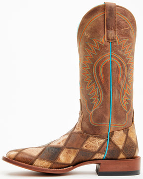 Botas Western Masculinas Horse Power Patchwork - Bico Quadrado