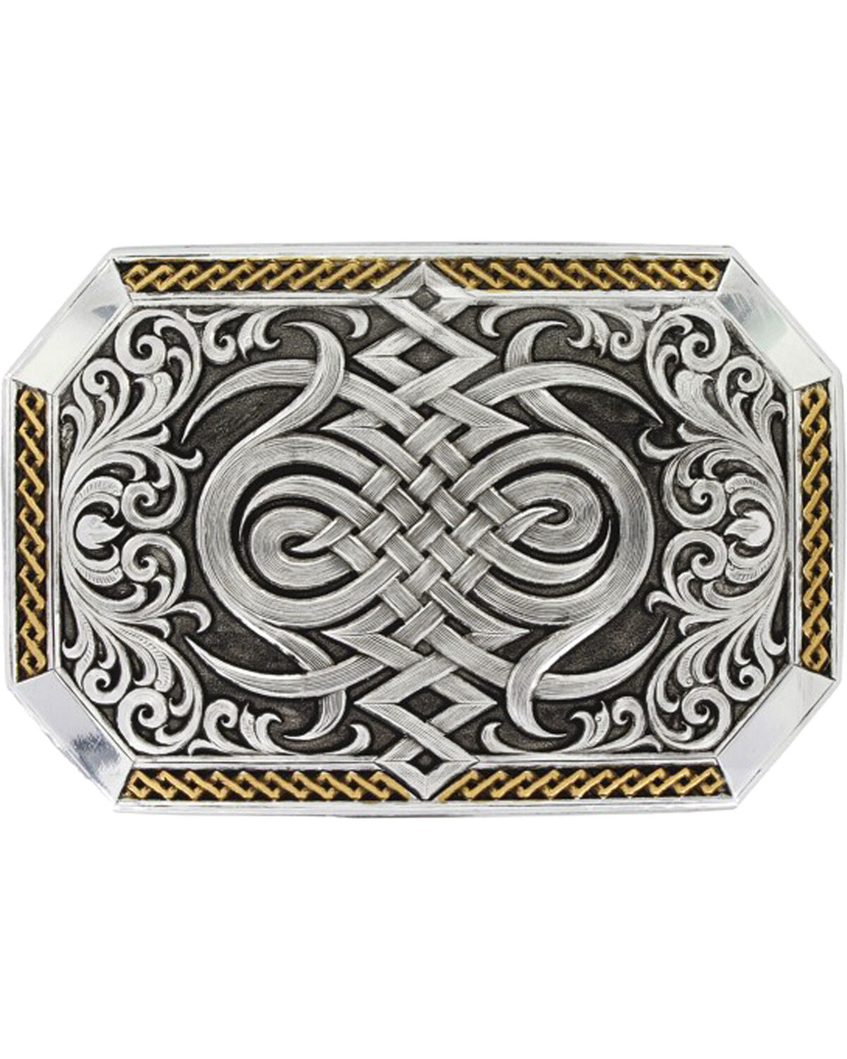 Fivela de nó celta envelhecida em prata masculina Montana Silversmiths