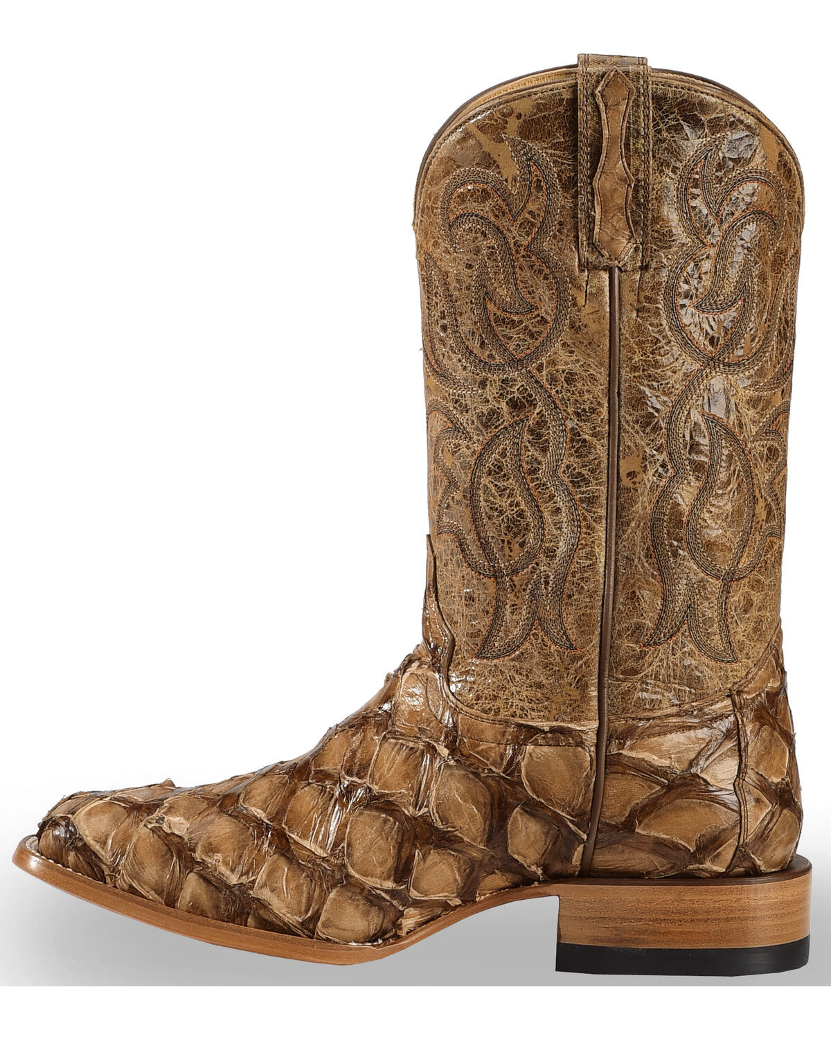 Botas Exóticas Pirarucu Masculinas Cody James - Bico Largo e Quadrado
