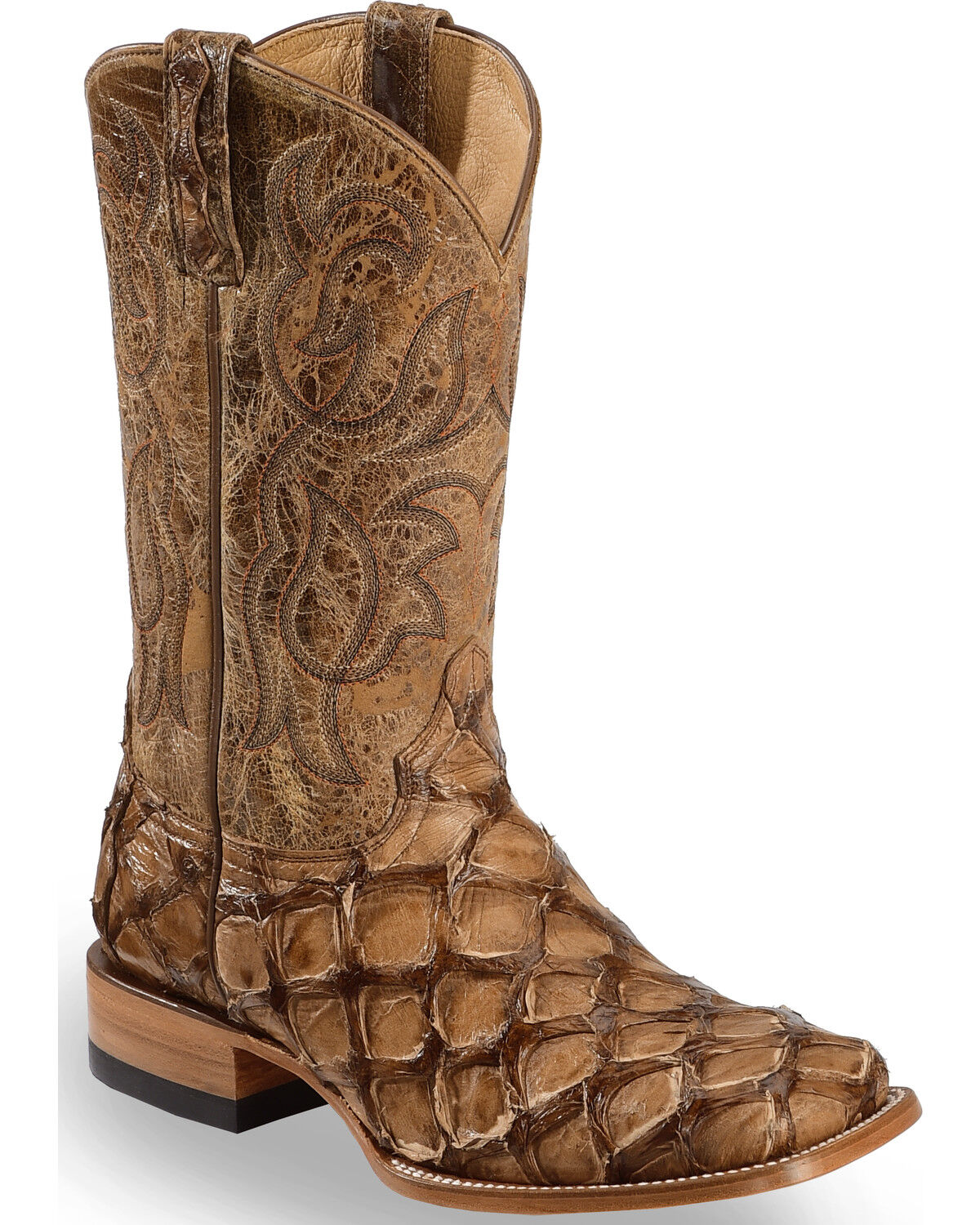 Botas Exóticas Pirarucu Masculinas Cody James - Bico Largo e Quadrado