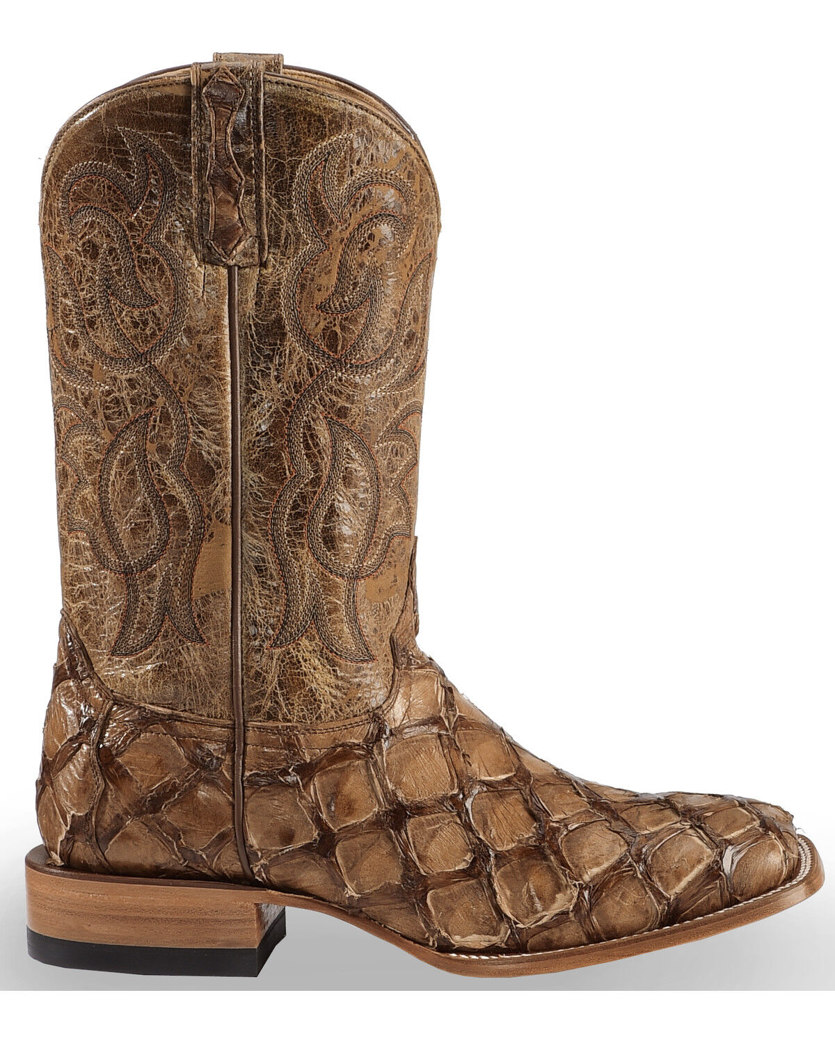 Botas Exóticas Pirarucu Masculinas Cody James - Bico Largo e Quadrado