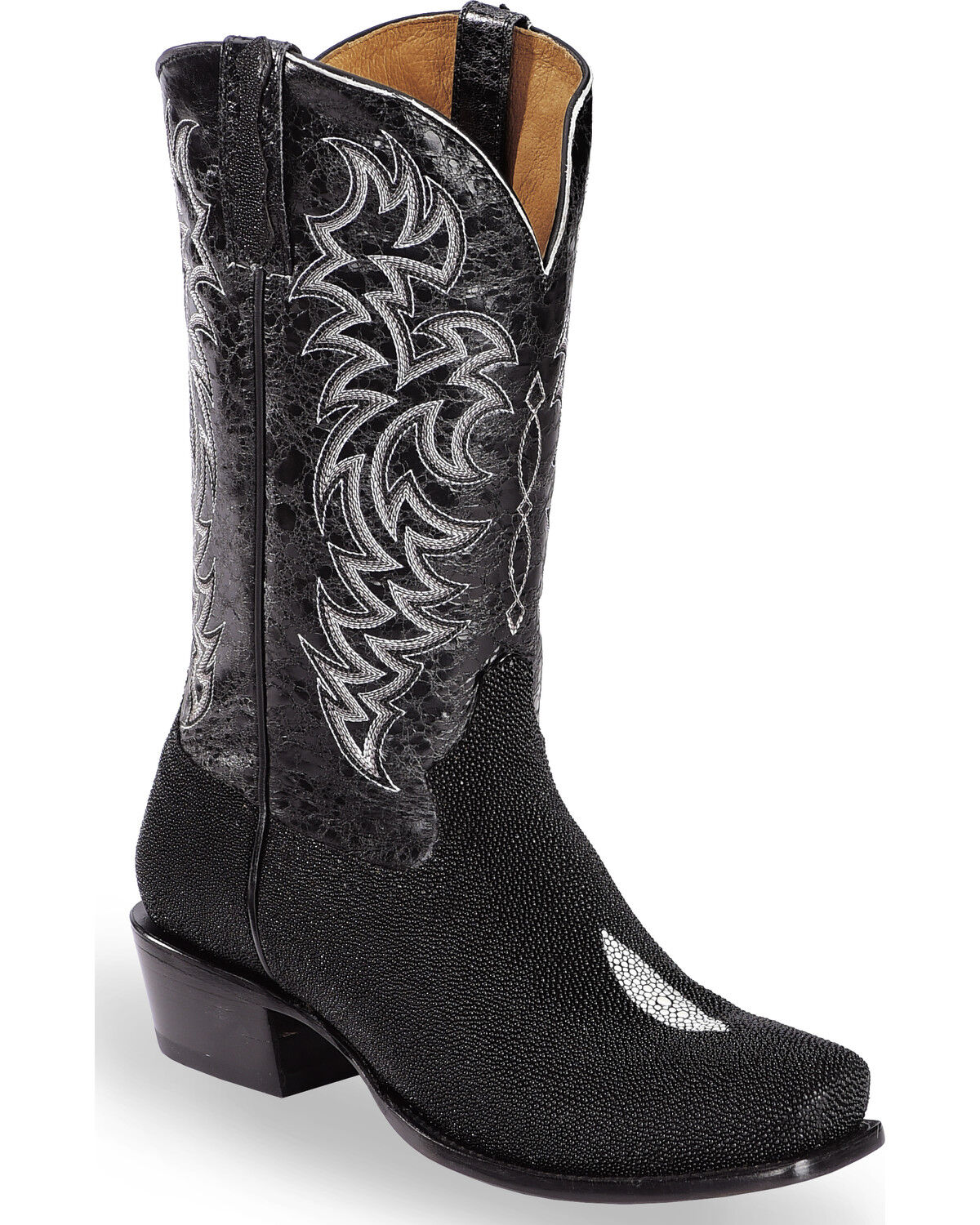 Botas Exóticas Stingray Masculinas Moonshine Spirit - Bico Quadrado