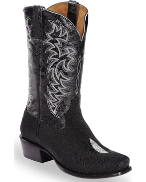 Botas Exóticas Stingray Masculinas Moonshine Spirit - Bico Quadrado