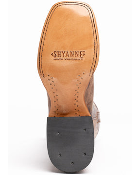 Botas Femininas Shyanne Lasy com bordado floral estilo western - bico quadrado largo