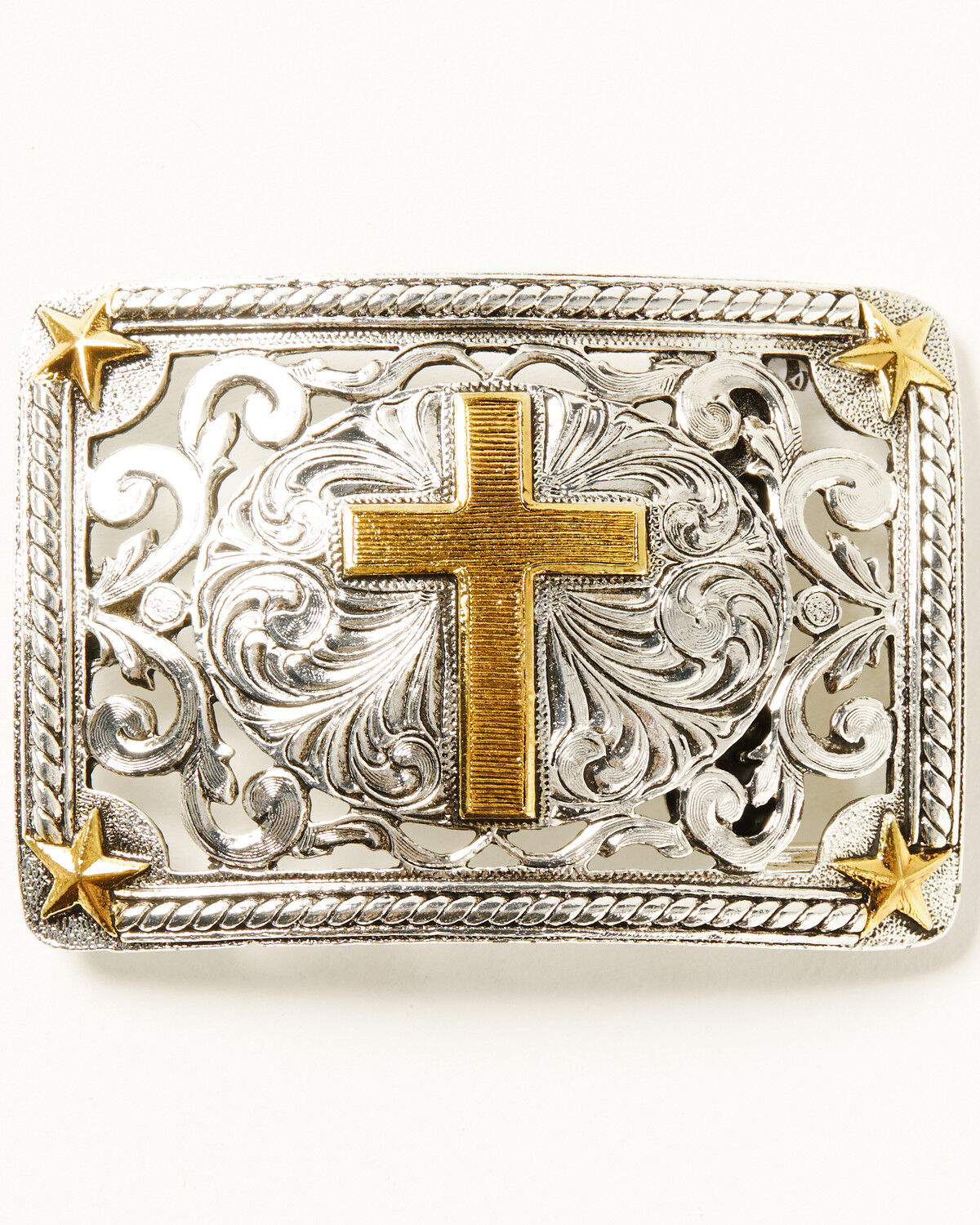 Fivela de cruz de filigrana masculina Cody James