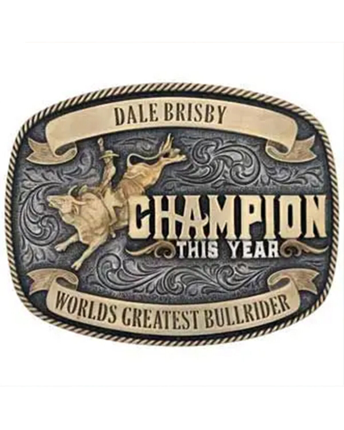 Fivela de cinto Montana Silversmiths Champion Dale Brisby Attitude para homens