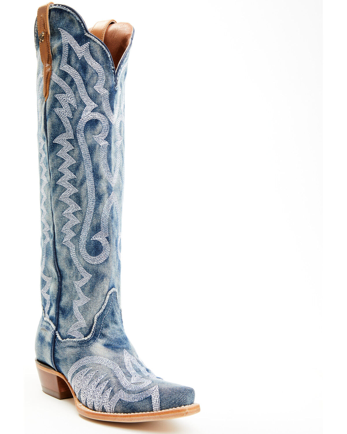 Botas Femininas Dan Post Denim Darlin' Tall Western - Biqueira cortada