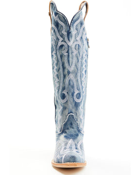 Botas Femininas Dan Post Denim Darlin' Tall Western - Biqueira cortada