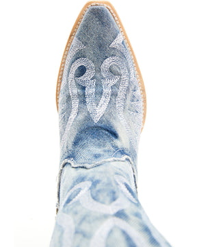 Botas Femininas Dan Post Denim Darlin' Tall Western - Biqueira cortada