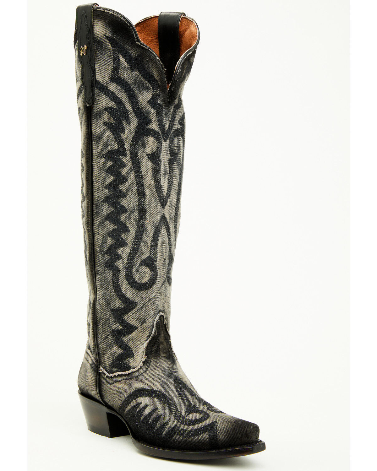 Botas Femininas Dan Post Denim Darlin' Tall Western - Biqueira cortada