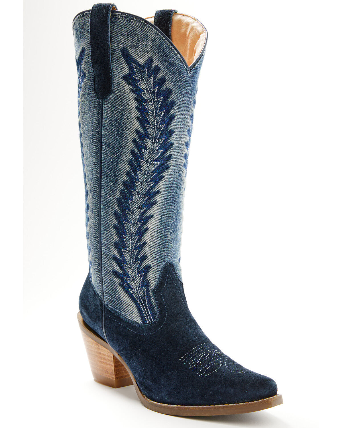 Botas Femininas Idyllwind Sawtelle Denim Western de cano alto - bico fino
