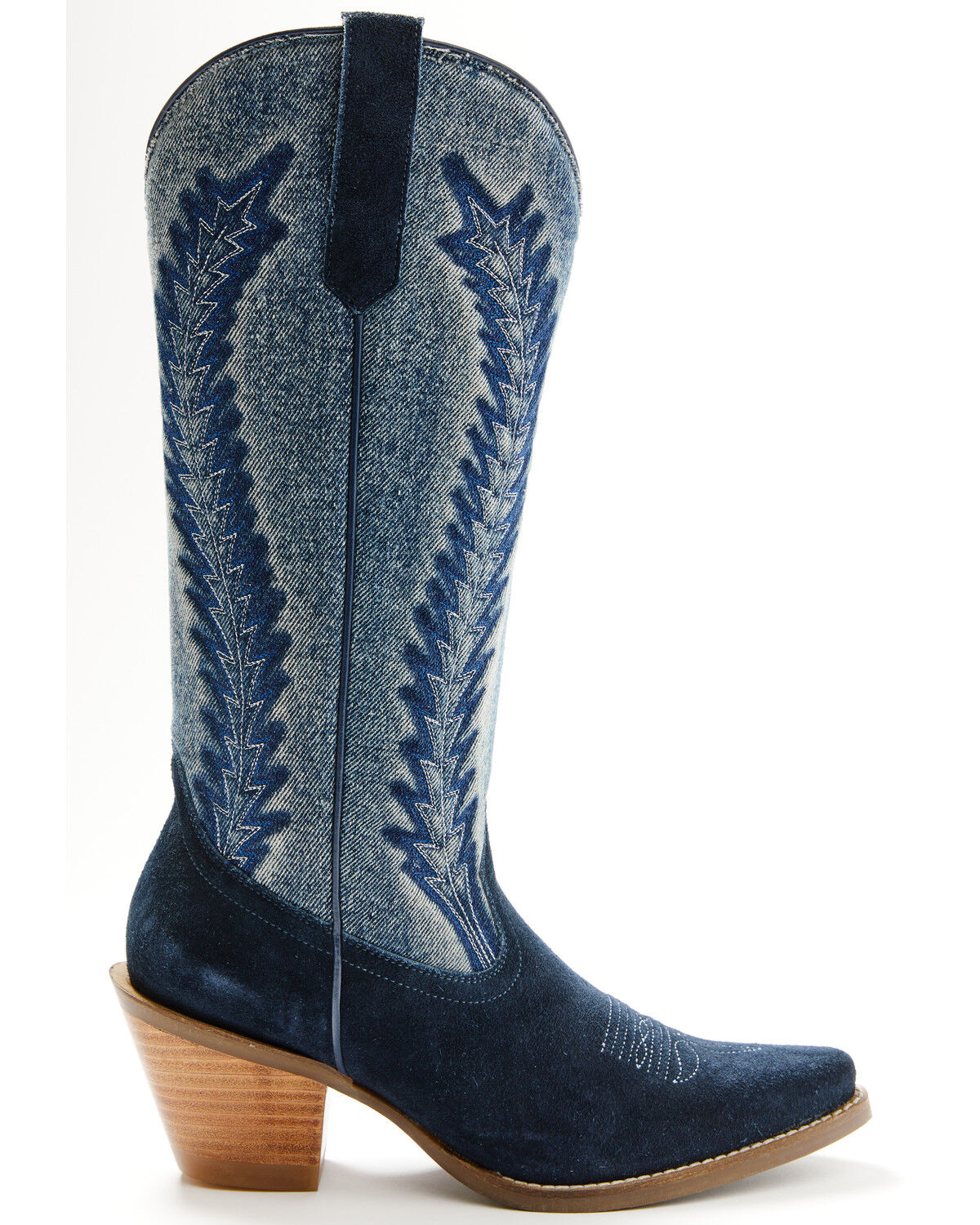 Botas Femininas Idyllwind Sawtelle Denim Western de cano alto - bico fino