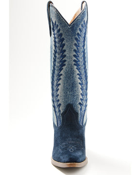 Botas Femininas Idyllwind Sawtelle Denim Western de cano alto - bico fino
