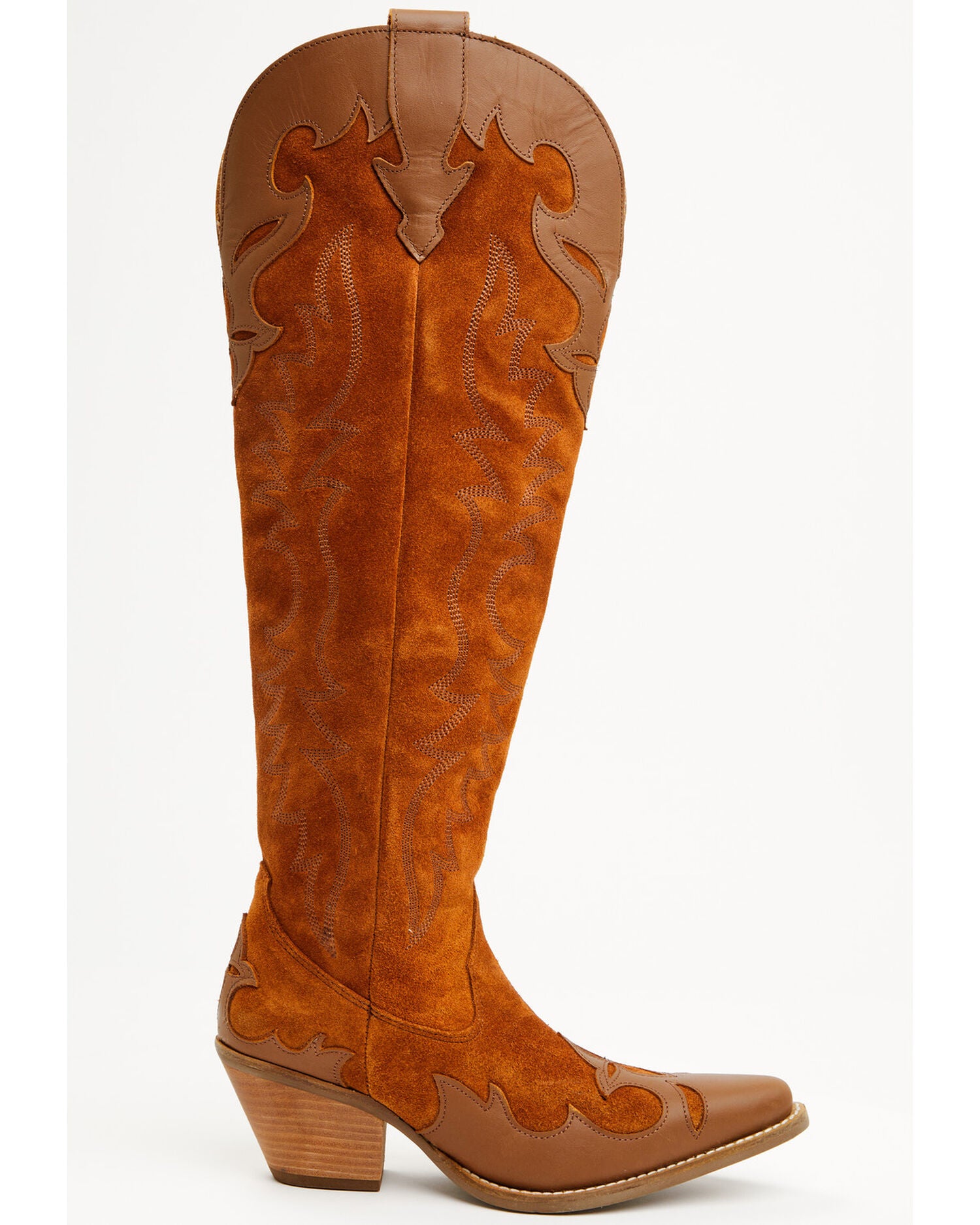 Botas Femininas Dingo Drama Queen Overlay Western de cano alto - bico redondo