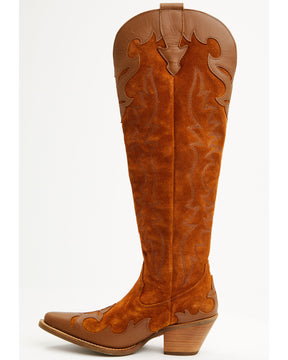Botas Femininas Dingo Drama Queen Overlay Western de cano alto - bico redondo