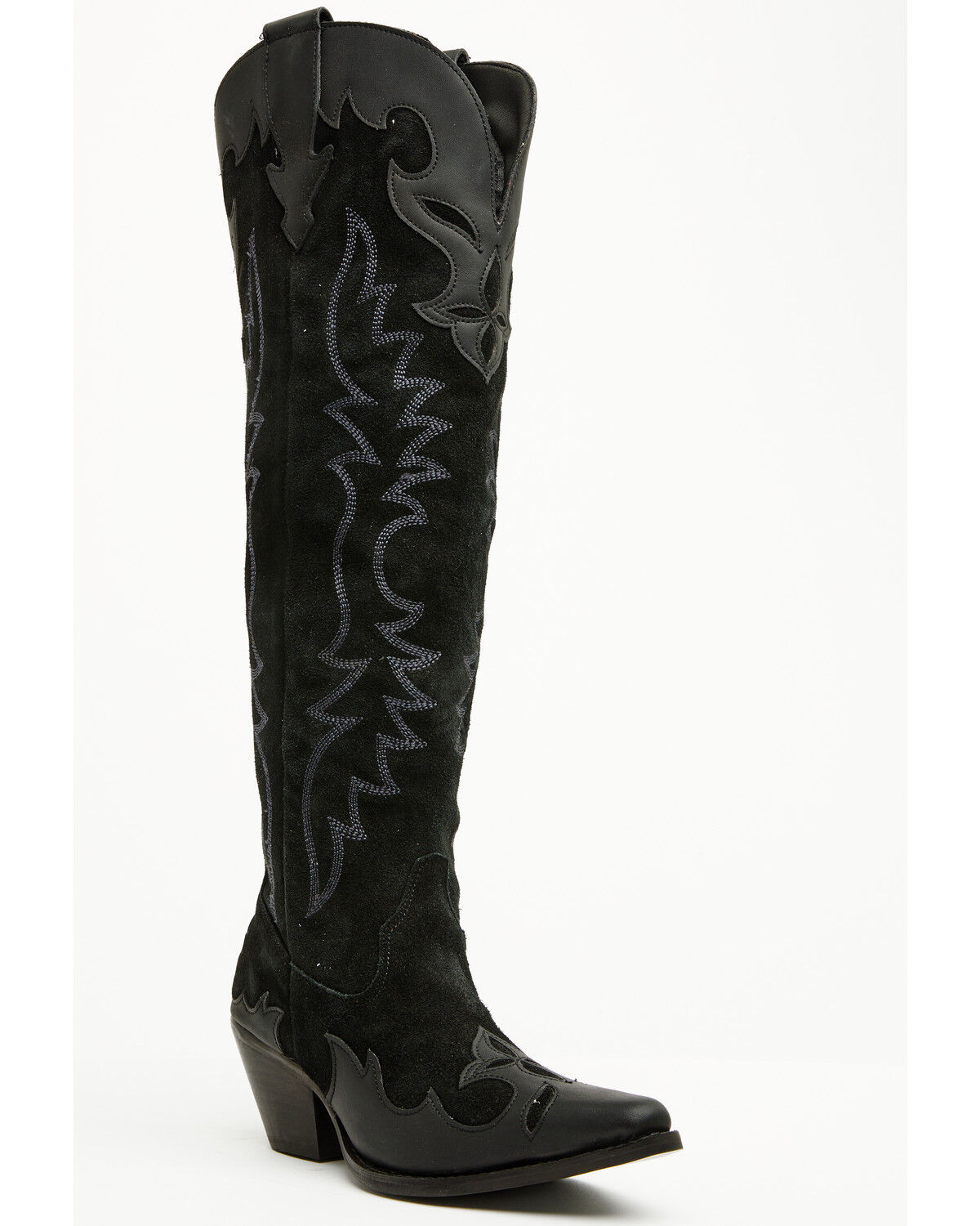Botas Femininas Dingo Drama Queen Overlay Western de cano alto - bico redondo