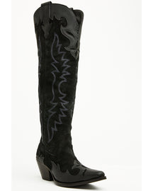 Botas Femininas Dingo Drama Queen Overlay Western de cano alto - bico redondo