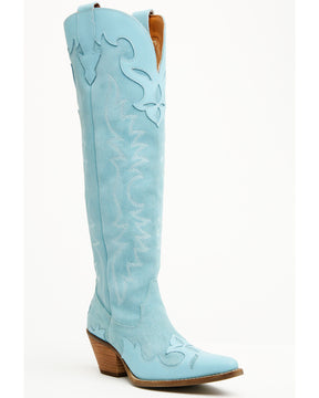 Botas Femininas Dingo Drama Queen Overlay Western de cano alto - bico redondo