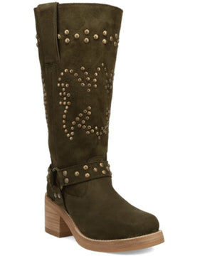 Botas Femininas Dingo Troubadour com tachas e bico redondo