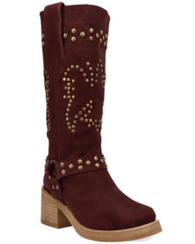 Botas Femininas Dingo Troubadour com tachas e bico redondo