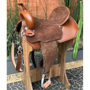 Sela Equitech 3 Tambores Quadrada Caramelo/Café STNV03-EQ