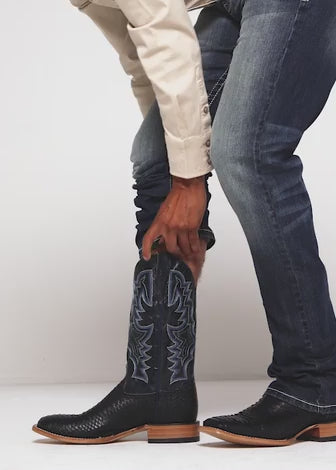 Botas Masculinas estilo Western Python Exotic da Cody James - bico quadrado largo